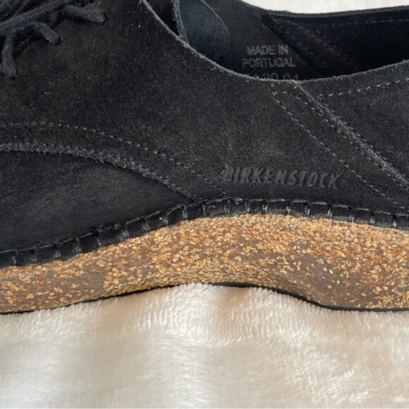 BIRKENSTOCK Gary Black Suede Leather Lace Up Flats Shoes Size 40 - Picture 14 of 16